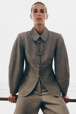 ZARA БРЮКИ-БАЛЛОНЫ ZW COLLECTION, СЕРЫЙ МЕЛАНЖ