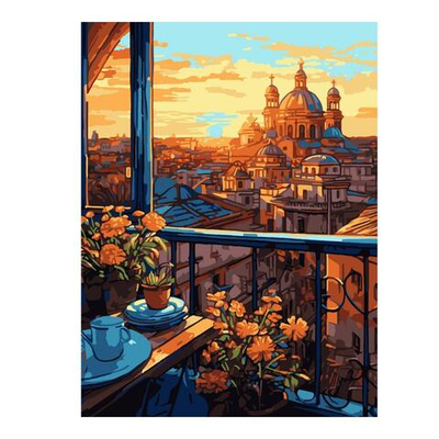 Картина по номерам 30*40см "На закате" (на подрам.) (Lori)