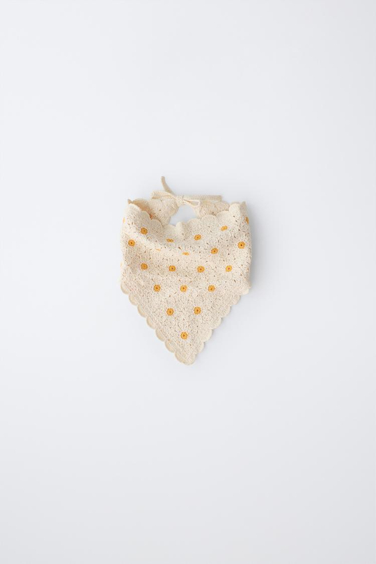 ZARA ТРИКОТАЖНАЯ БАНДАНА «МАРГАРИТКИ», ЭКРЮ