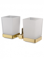 Два стакана для зубных щеток с держателем WONZON & WOGHAND ROMA, Бронза (WW-7228)