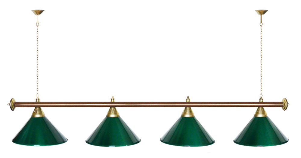 Лампа STARTBILLIARDS 4 пл. (плафоны золотые,штанга золотая,фурнитура золото)