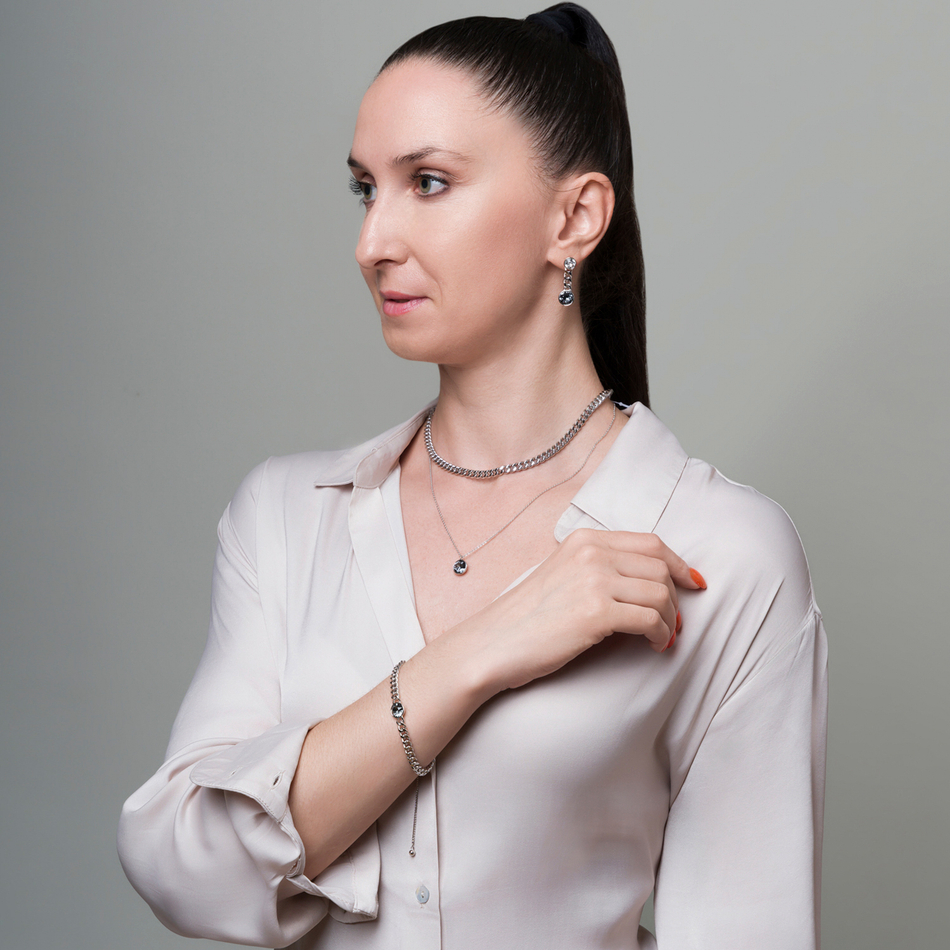 Серьги Fiore Luna Silver Night A2401SW-E01.3 BW/S