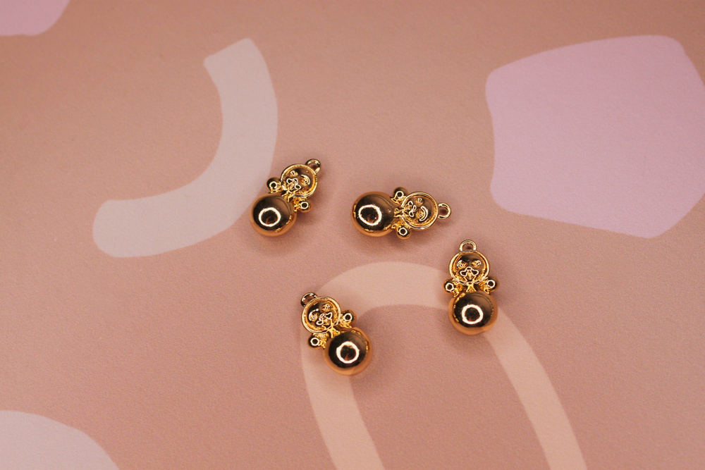 Подвеска неваляшка 20х9 мм позолота