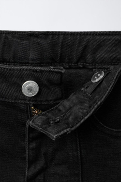 ZARA ДЖИНСЫ BOOTCUT С ДЕКОРАТИВНЫМИ ШВАМИ, ЧЕРНЫЙ