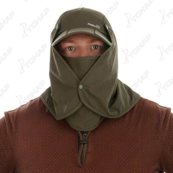 Бейсболка Helios с защитой шеи и лица (олива)