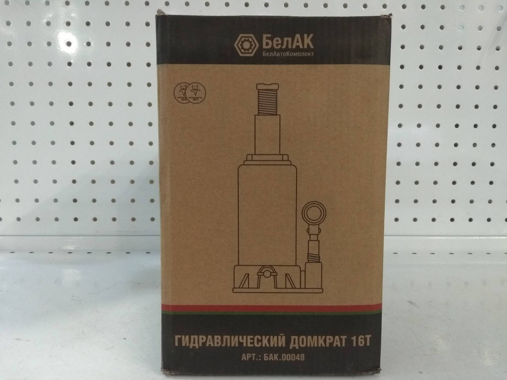 Домкрат 16 тонн / Домкрат бутылочный гидравлический 16т в коробке (200-365 мм) ЭКО (065-271) (д14ш14в22)вес4,905