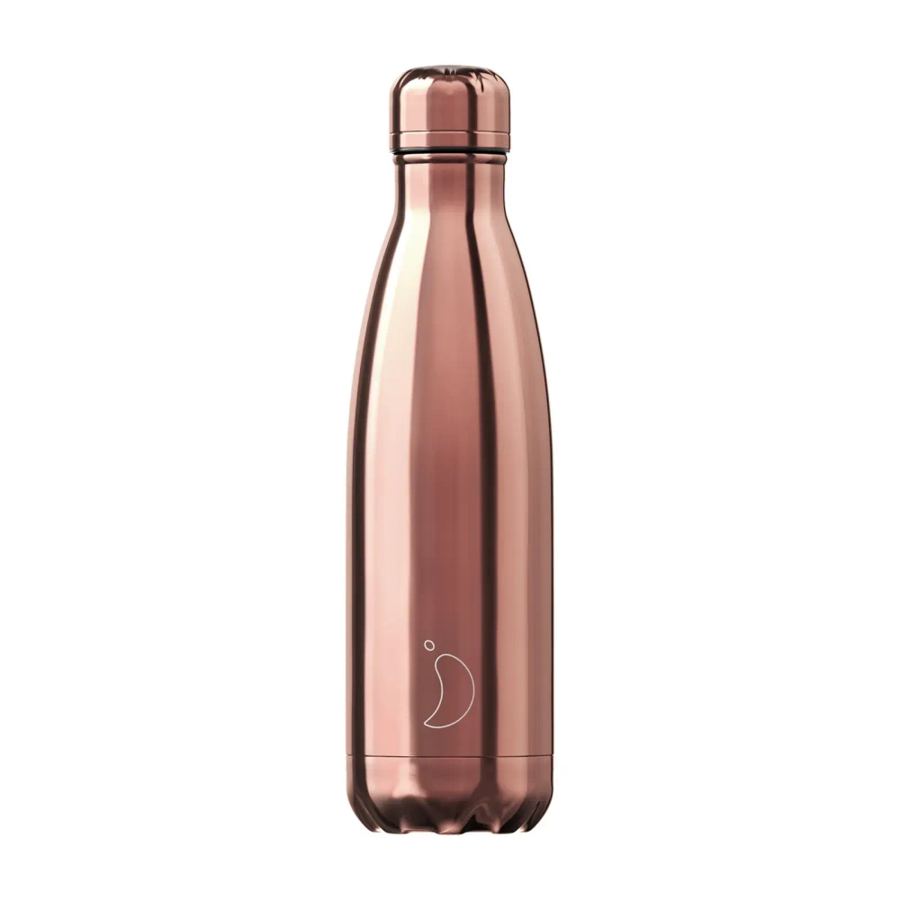 Chilly's Bottles Хромированная термобутылка розового золота емкостью 500 мл.