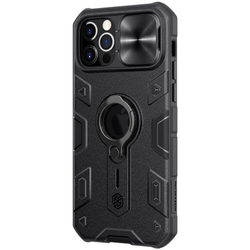 Противоударный чехол с кольцом и защитой камеры Nillkin CamShield Armor Case для iPhone 12 / 12 Pro