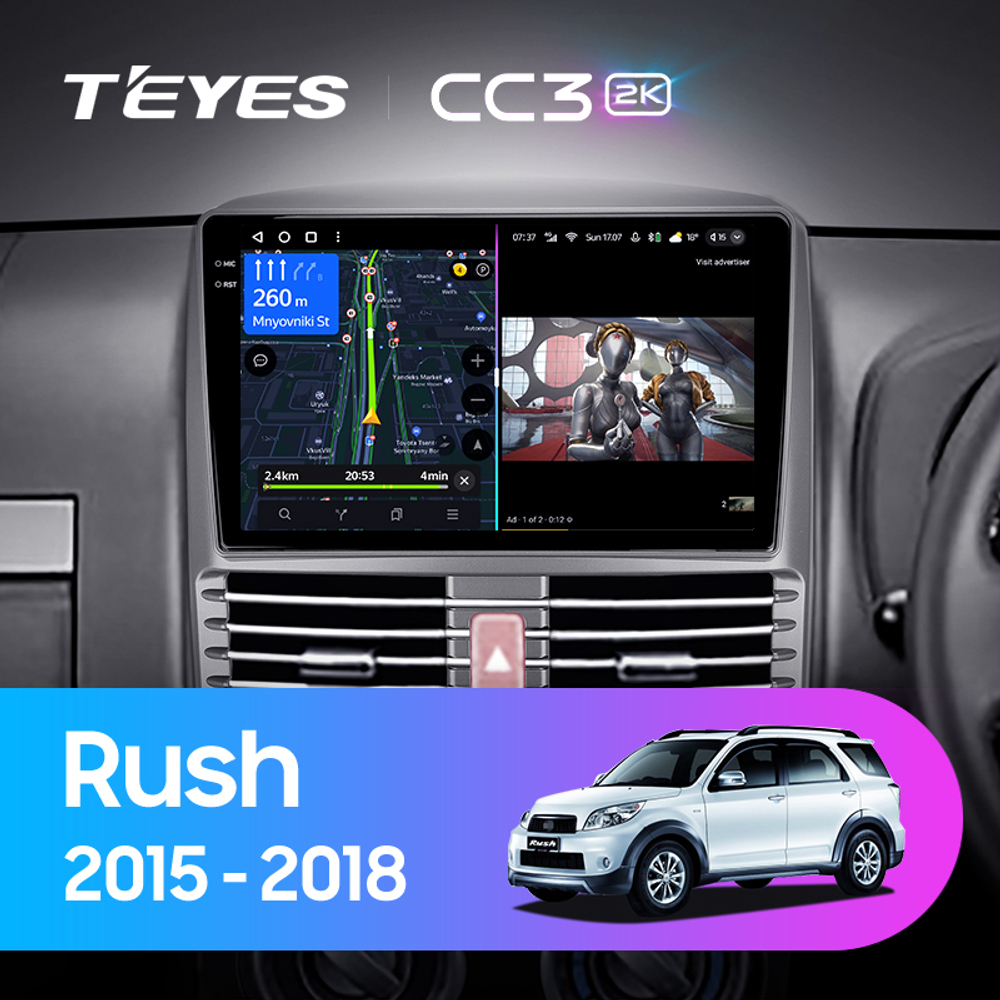 Teyes CC3 2K 9"для Toyota Rush 2015-2018 (прав)