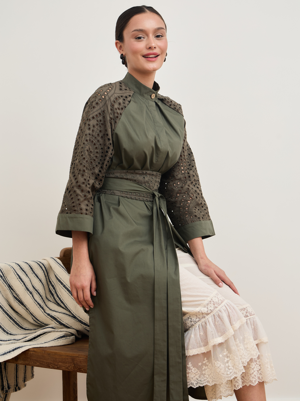 Платье кимоно ажурное