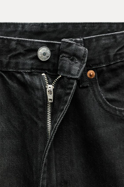 ZARA ДЖИНСЫ TRF WIDE LEG FULL LENGTH С ВЫСОКОЙ ПОСАДКОЙ, ЧЕРНЫЙ