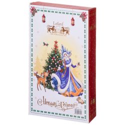 БЛЮДО LEFARD "ДЕД МОРОЗ И СНЕГУРОЧКА" ПРЯМОУГ. 30*19*4 СМ КРАСНОЕ (КОР=12ШТ.)