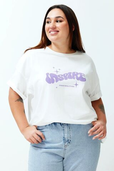 Экрю унисекс Оверсайз Повседневная 100% хлопчатобумажная пара трикотажная футболка TBBSS24BF00033