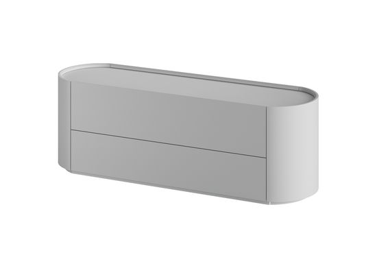 Тумба Lagom под ТВ 2 ящика ширина 140 см (светло-серый)