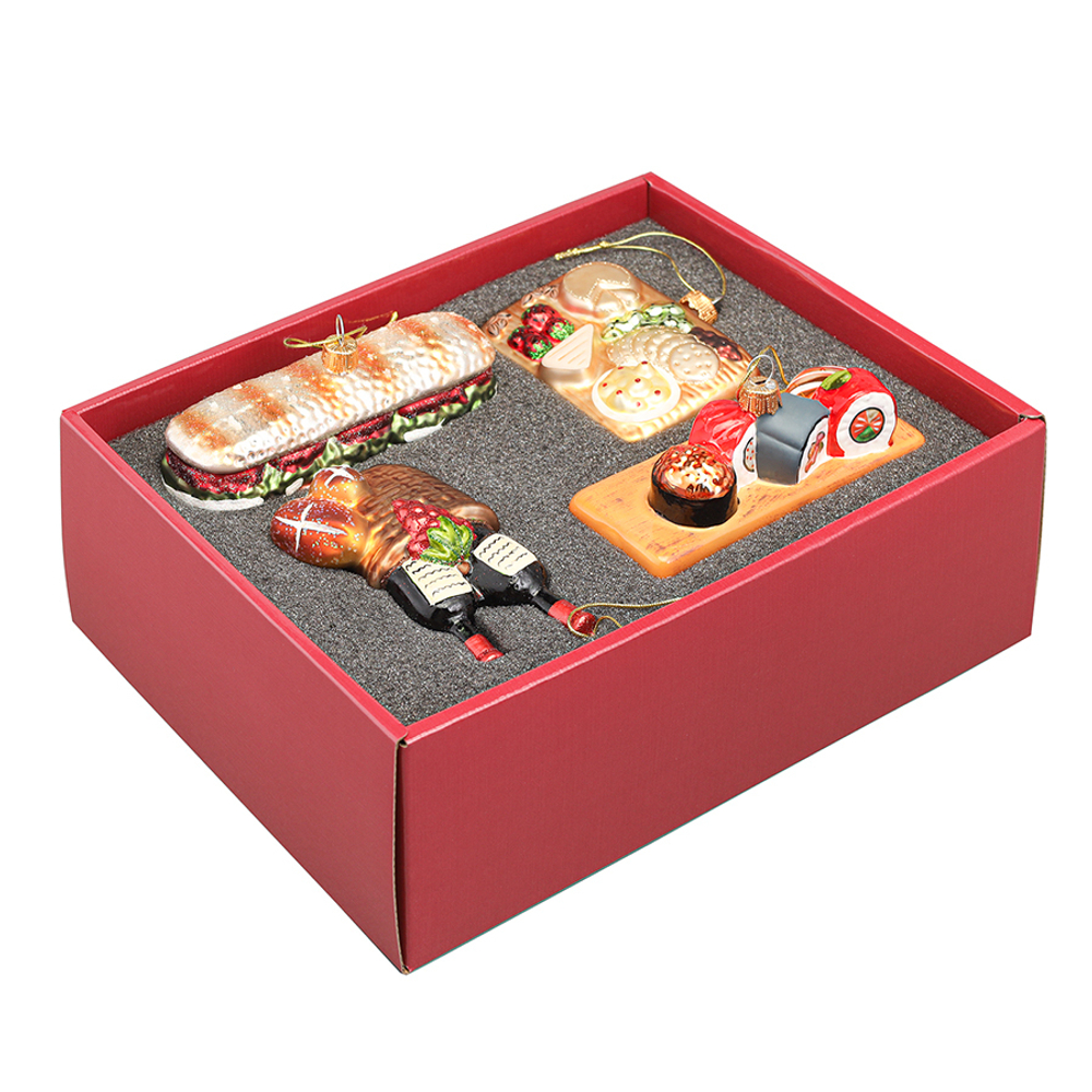 Набор ёлочных украшений christmas feast из коллекции new year essential, 4 шт.