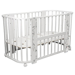 Кровать детская Indigo Baby Line 5 в 1 с поперечным маятником, маленький матрас в подарок