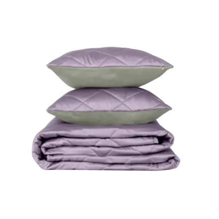 Покрывало + 2 наволочки BuyColor Фиалка/Шалфей