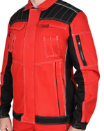 Костюм СИРИУС-ПРЕСТИЖ куртка, полукомбинезон красный с черным