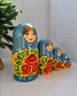 Матрешка 5мест 18см цветочная