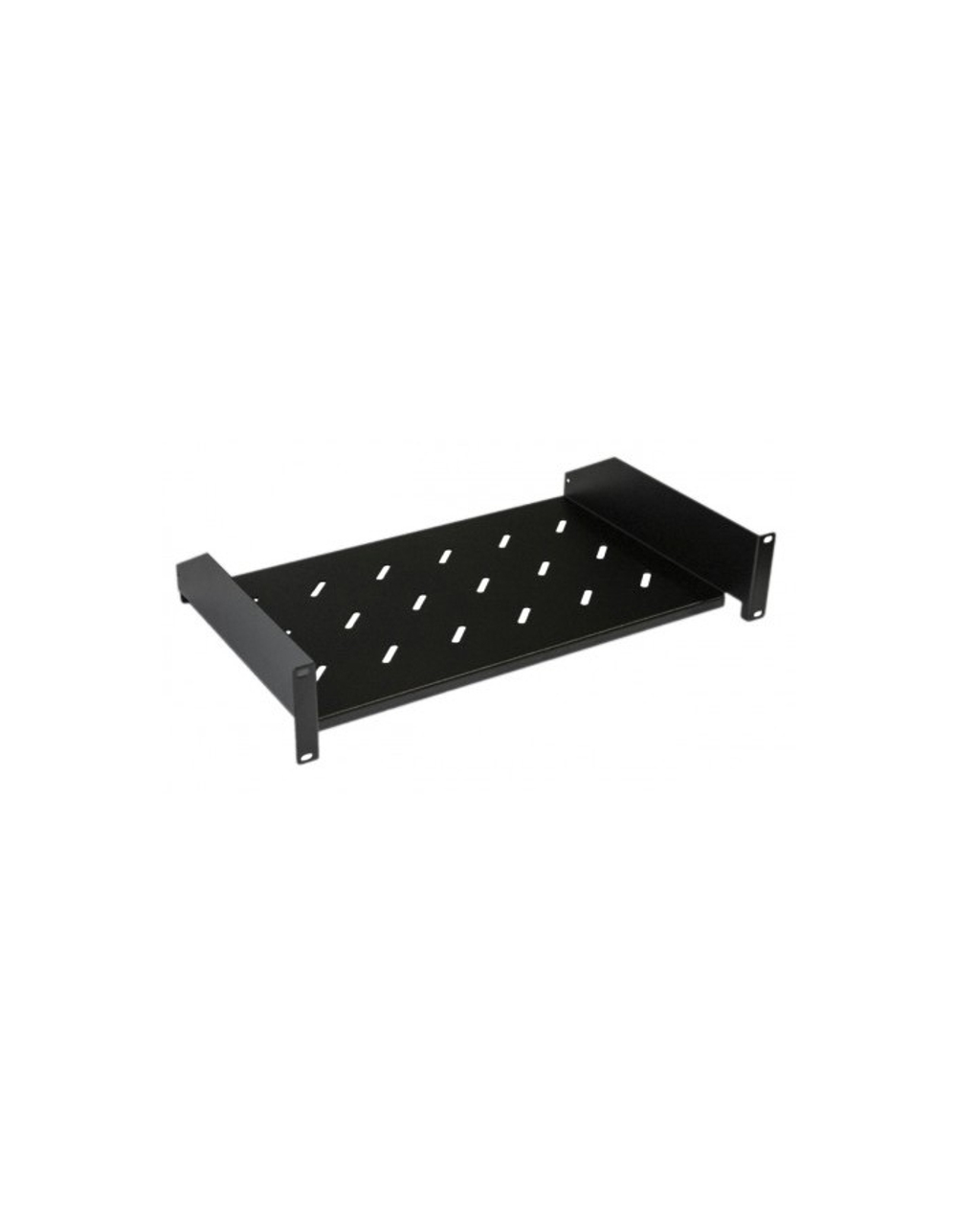 Hyperline TAL3-2U-300-RAL9005 Полка угловая с перфорацией 19", 2U, ширина 440 мм, глубина 300 мм, цвет черный (RAL 9005)