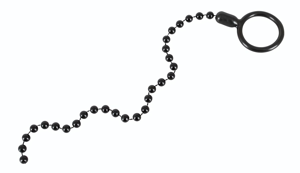 Эрекционное кольцо с цепочкой для стимуляции ягодиц (Цвет: черный)
