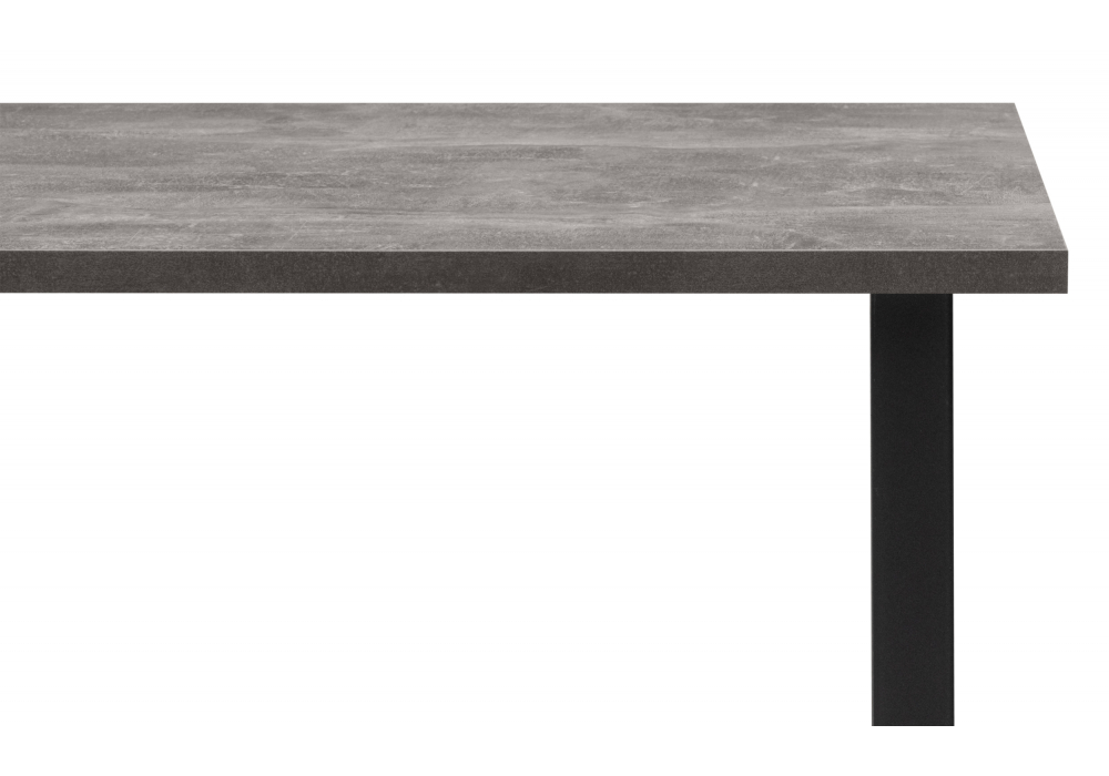 Стол деревянный Woodville Лиман 117 х 77 бетон светлый, черный матовый, ножки черные