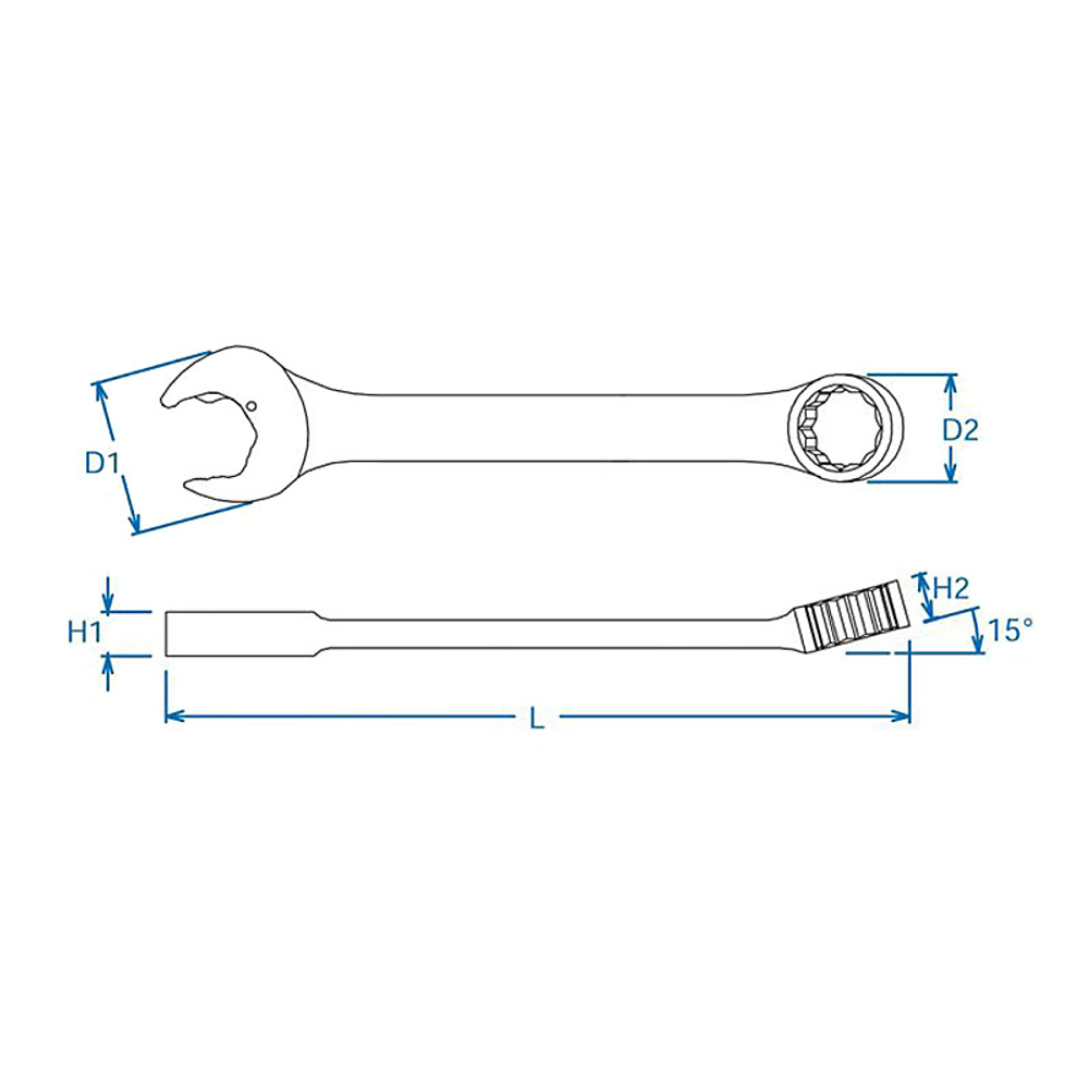 Ключ комбинированный с трещоткой в рожке 14 мм KING TONY 372114M