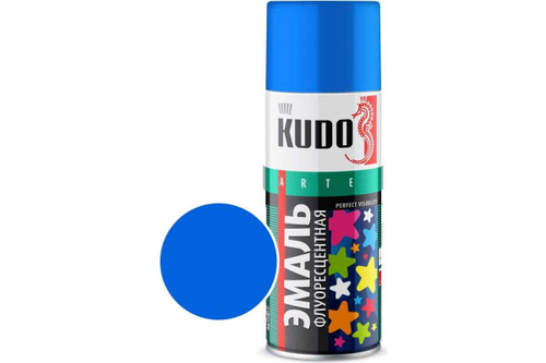 Эмаль флуоресцентная Kudo голубая (520мл) аэрозоль