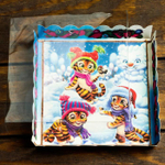 Коробочка для печенья "Новогодние забавы", 15 х 15 х 3 см