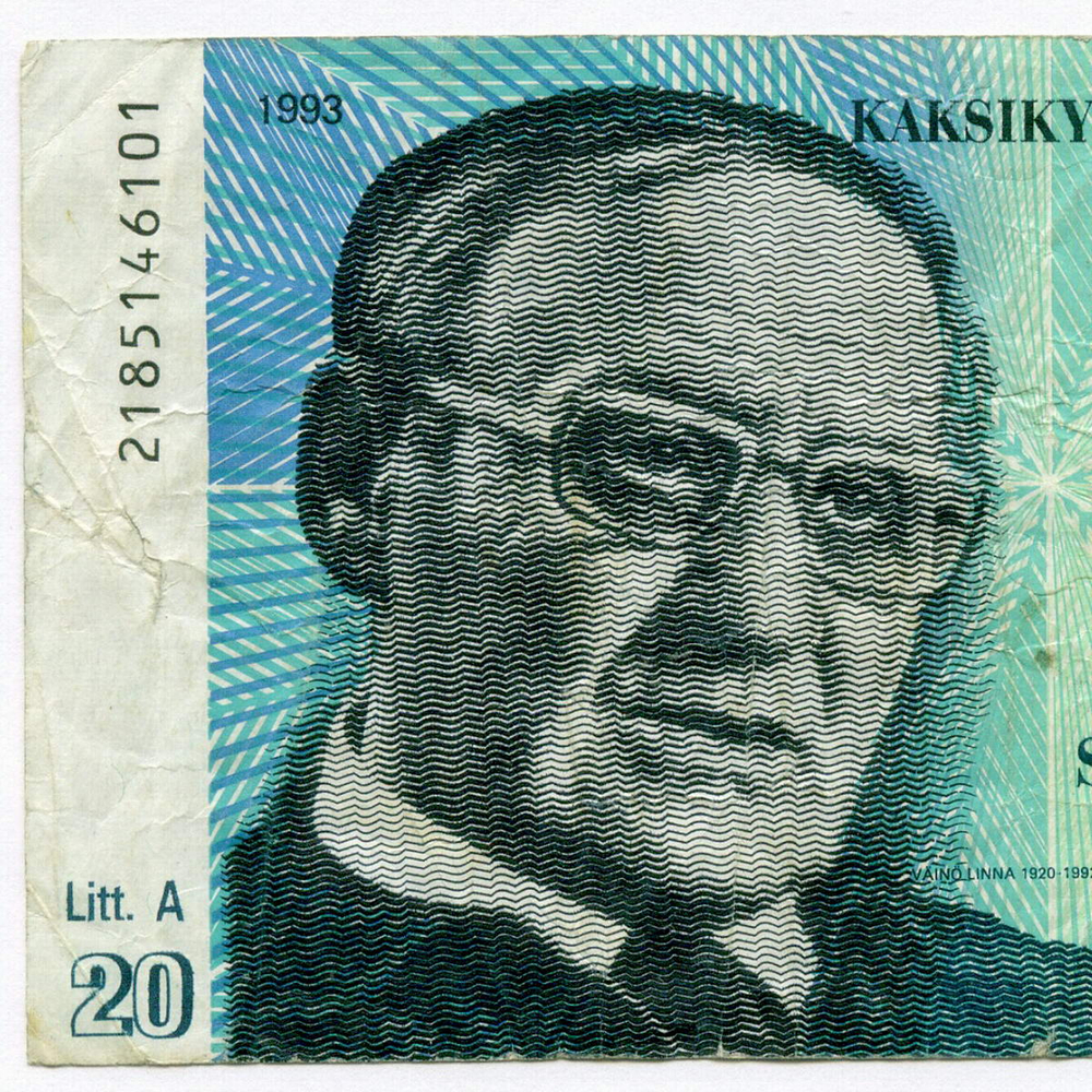 Банкнота Финляндия 20 марок 1993 год Litt. A 2185146101. VF