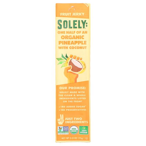 Solely, Fruit Jerky, органический ананас с кокосом, 23 г (0,8 унции)