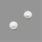 Хрустальный жемчуг в форме монетки, белый, 14,5мм