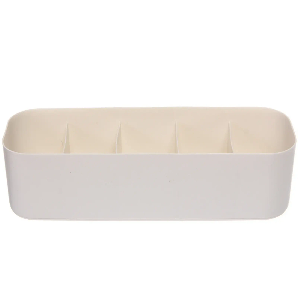 Органайзер для хранения «БИСКОТТИ», цвет белый, пять отделений, 26.9*9.3*7.3см