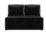 Диван прямой Лагуна, Черный\Бежевый, Велюр, 114437