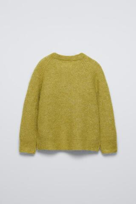 ZARA СВИТЕР ИЗ СИНТЕТИЧЕСКОЙ ШЕРСТИ И АЛЬПАКИ, ОЛИВКОВЫЙ