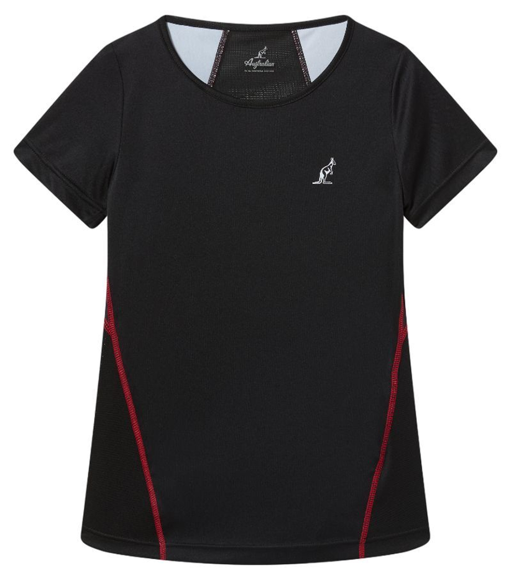 Женская теннисная футболка Australian Tennis Crew Ace - черный