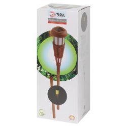 Светильник уличный ЭРА ERASF22-35 на солнечной батарее садовый Факел бамбук | Садовые декоративные светильники