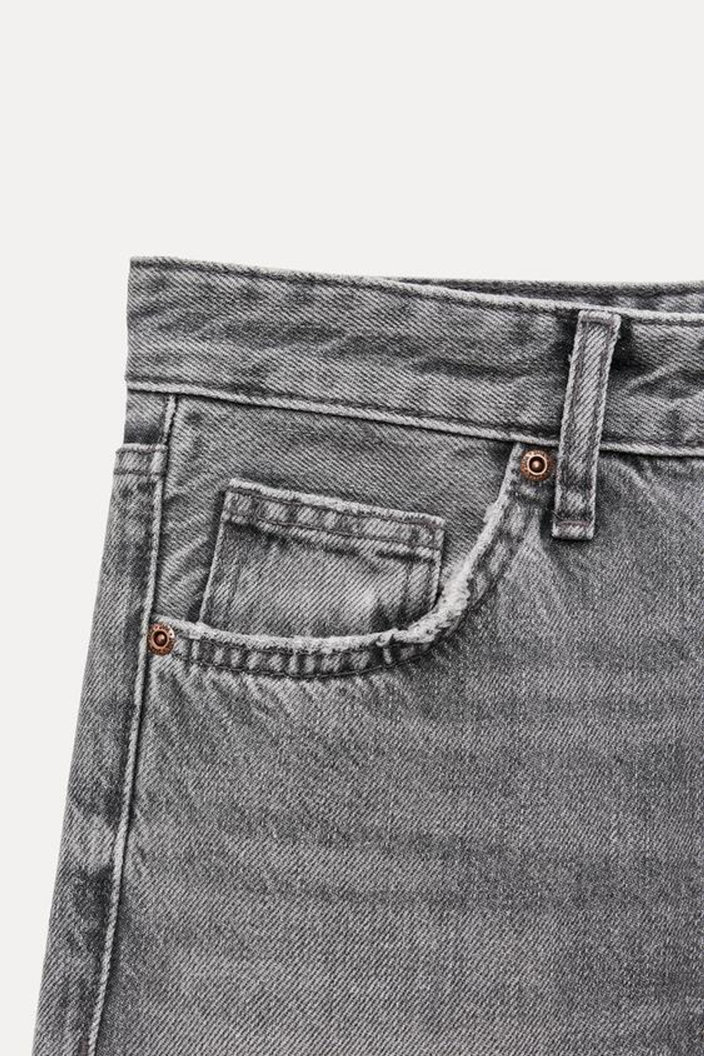 ZARA ДЖИНСЫ TRF WIDE LEG FULL LENGTH СО СРЕДНЕЙ ПОСАДКОЙ, СЕРЫЙ