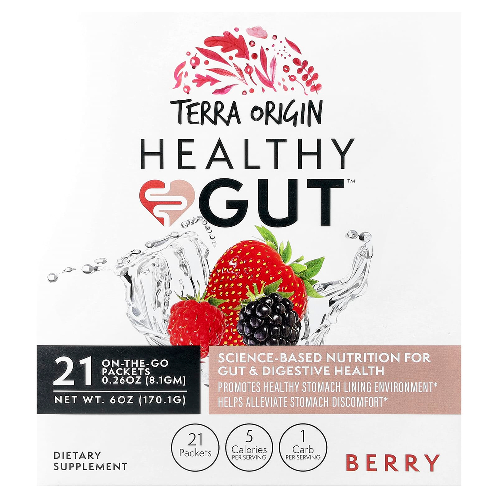 Terra Origin, Healthy Gut ™, ягоды, 21 пакетик, по 8,1 г (0,26 унции)