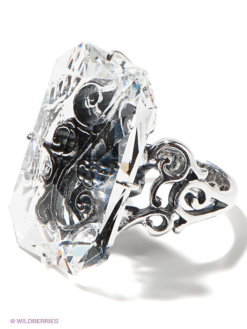 "Тенденция" кольцо в серебряном покрытии из коллекции "Подиум" от Jenavi