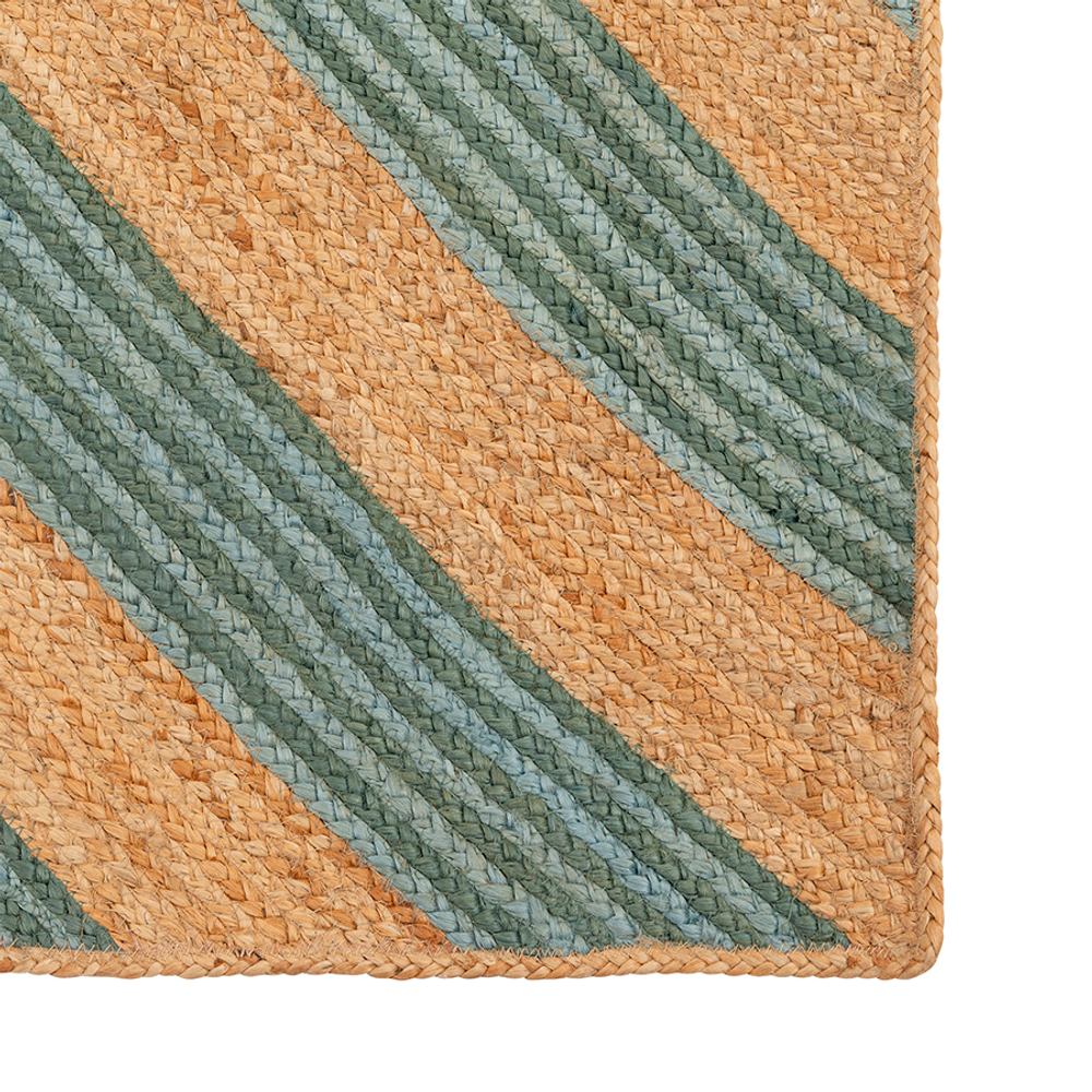 Ковер из джута 160х230см Tkano Ethnic зеленый с вставками