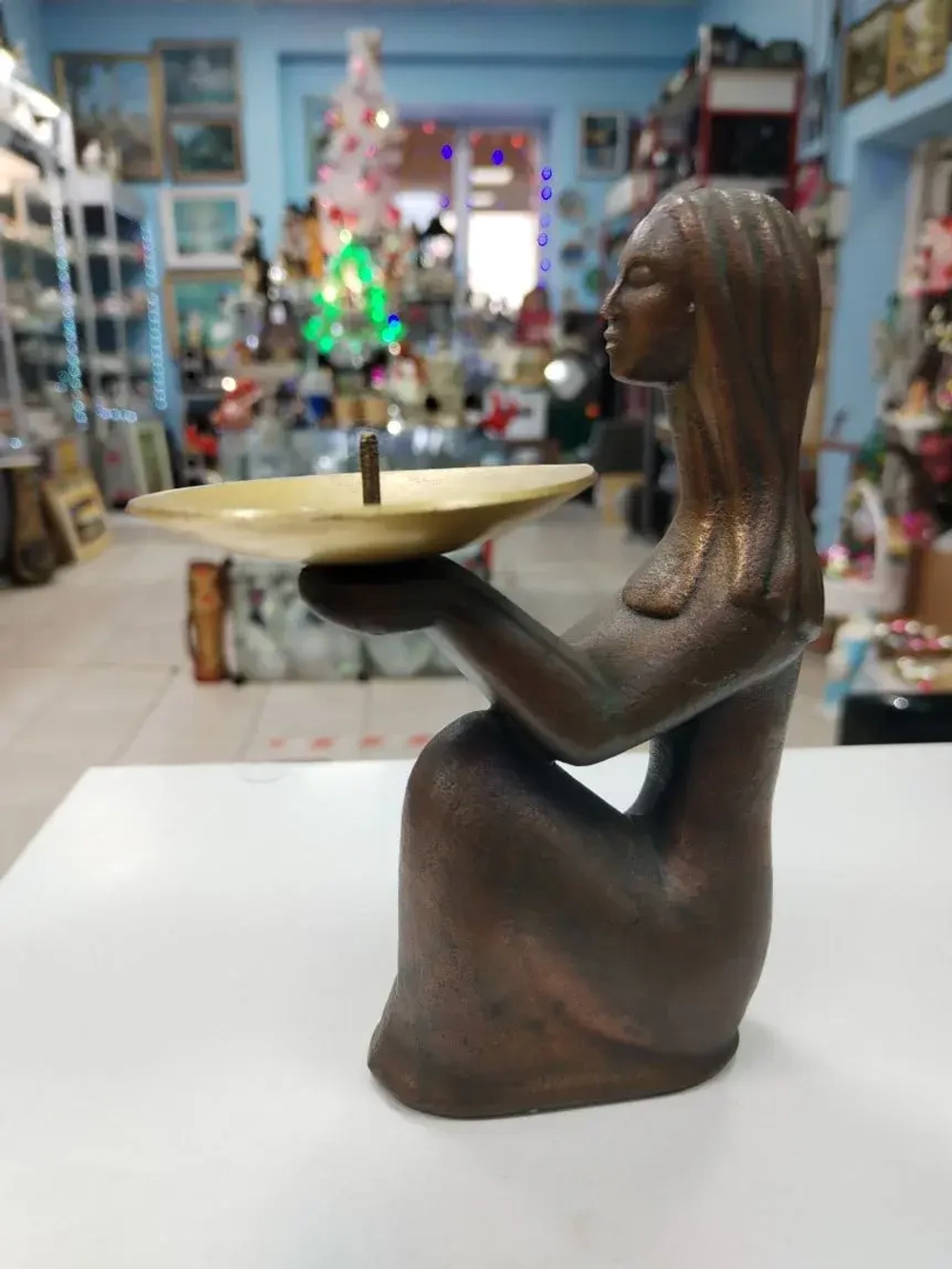 Подсвечник Девушка. бронза 20 век. СССР