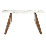 Консоль 3296 из керамики в мраморной отделке, стали и ореха