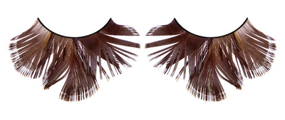 Тёмные коричневые ресницы-перья (Цвет: коричневый)
