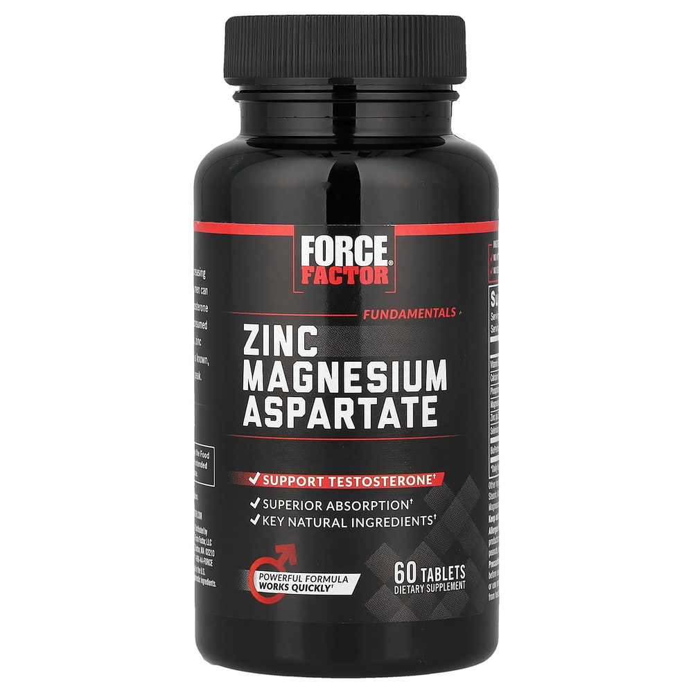 Force Factor, аспартат цинка и магния, 60 таблеток