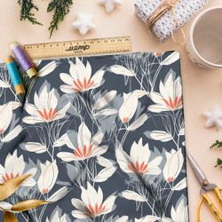 Ткань премиум габардин шепот цветов