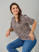 Блузка БЛ-122/бежевый-зебра