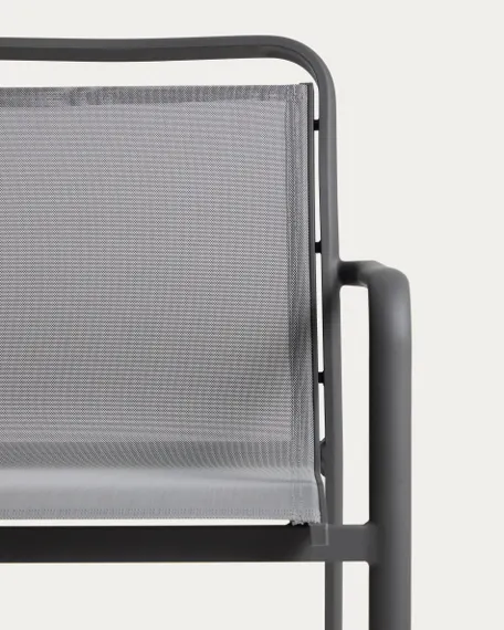 Уличный стул Luri из графитового алюминия и серого текстиля