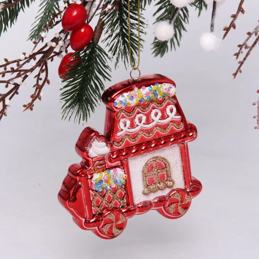 Ёлочная игрушка «Пряничная машина» 9,5*2*10,5 см, красный