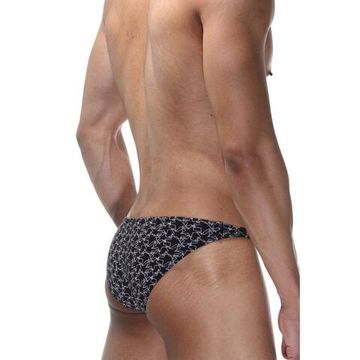 Трусы мужские слипы черные с принтом DARKZONE DZN6441